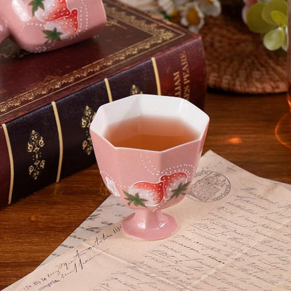 KAMMAK Tea Cup Set of 2 Small Tea Cups 2oz Red Porcelain Tea Cup Set, Asian - Image 6