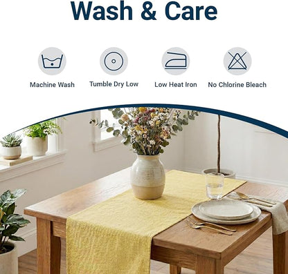 Q&J Fabric Co. Linen-Textured Table Runner 1 Pack 13x36 Inch Gold | Polyester - Image 5