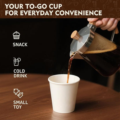 YEEHAW 12 oz Coffee Cups Disposable Paper Cups 300 Pack | White, Leak-Proof & - Image 4