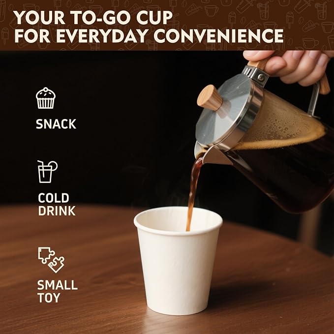YEEHAW 8 oz 1000 Pack Disposable Paper Coffee Cups | - Image 4