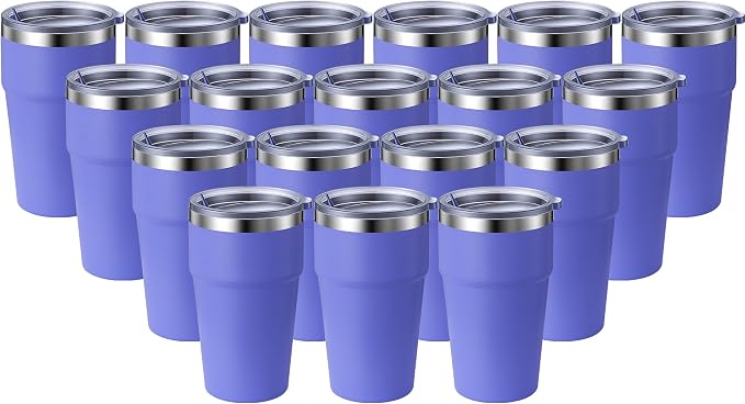 MEWAY 16oz Tumbler Double Wall Vacuum Insulated Travel Mug Bulk, Stainless by MEWAY