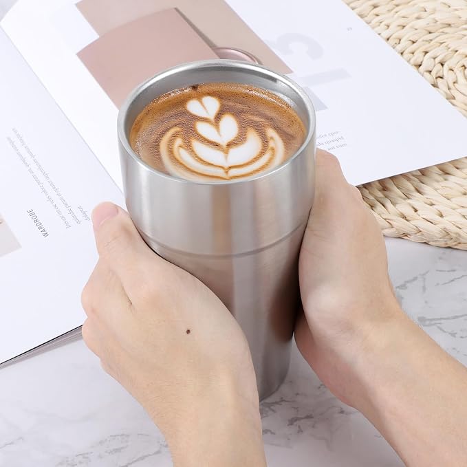 Beasea Stainless Steel Cups 19 oz, 2 Pack Large 18.6oz 550ml Stackable - Image 7