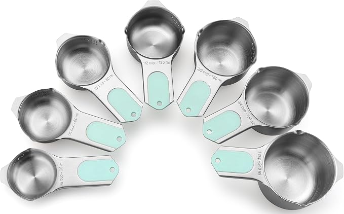 Spring Chef Magnetic Stainless Steel Measuring Cups Set of 7 Patented, Mint | by SpringChef