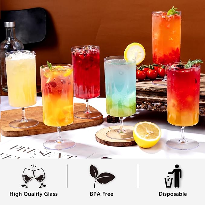 Ciaell 12 Pack Plastic Water Goblets - Image 8