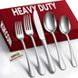KIKCOIN 20-Pc Silverware Set for 4, Heavy Duty Stainless Steel Flatware Set | by Kikcoin