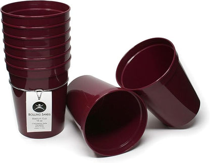 Rolling Sands 16 oz. Reusable Plastic Stadium Cups, 8 Pack, Made in USA by RollingSands