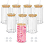 16 Oz Snow Globe Tumbler, 8 Pack Pre-Drilled Sublimation Glass Cup by Maucircol