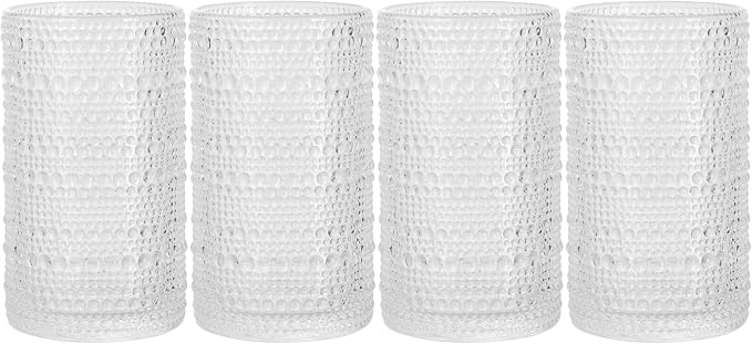 Glaver's Hobnail Drinking Glasses, 15 Oz. Cocktail Drinking Glassware Set - Image 7