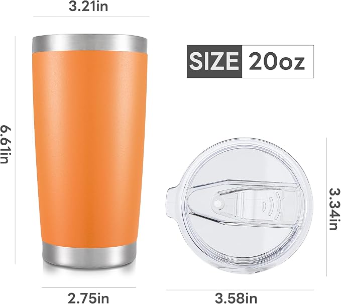20 oz Tumbler with Lid Stainless Steel Insulated Tumblers Cups Travel Mug | - Image 7