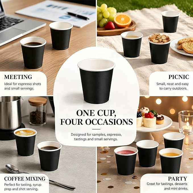 100 Pack 3 oz Disposable Paper Cups, Small Paper Cups - Image 6