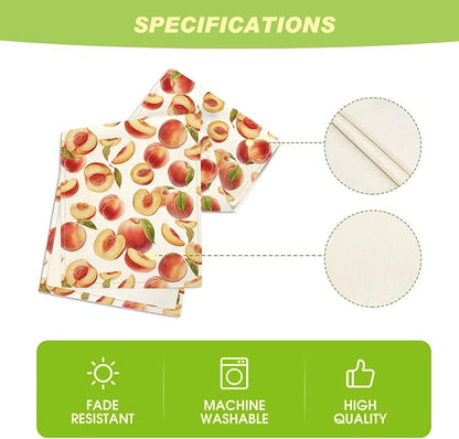 Artoid Mode Peach Leaves Fruit Spring Summer Table Runner, Seasonal Kitchen - Image 5