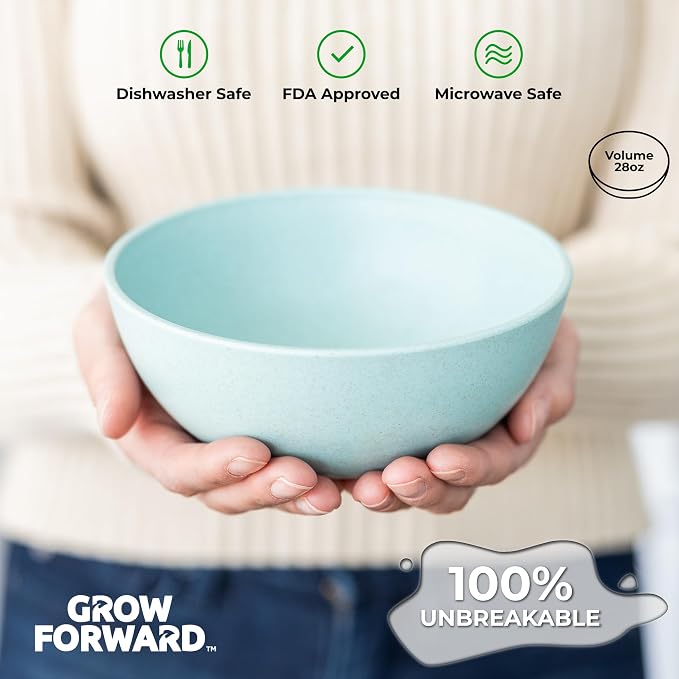 Grow Forward Premium Wheat Straw Bowls Set of 8 - Image 5