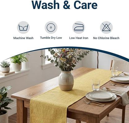 Q&J Fabric Co. Linen-Textured Table Runner 1 Pack 13x72 Inch Gold | Polyester - Image 5