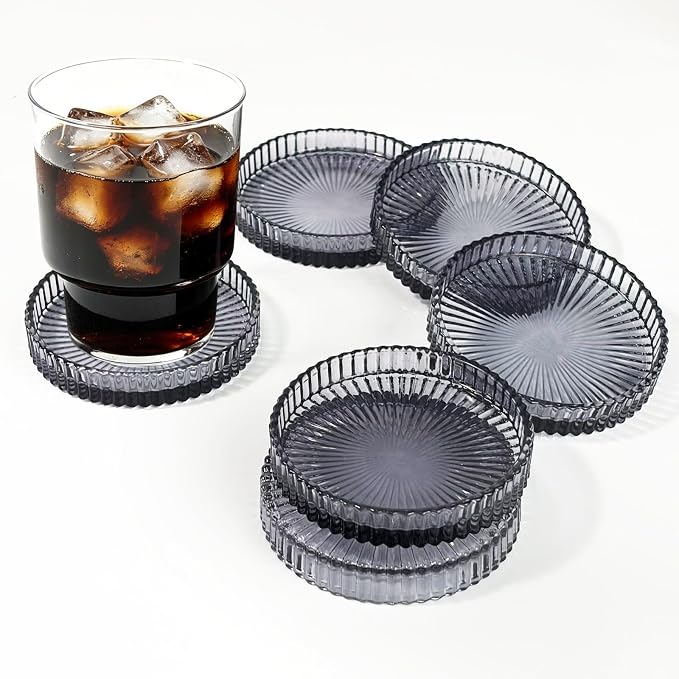 6 Pcs Modern Clear Coasters, Crystal Coaster, Glass Coasters | Coasters by zhcoy