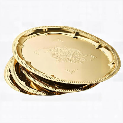 4-Pack 15.7" x 11.8" Gold Serving Trays by Zenovlux