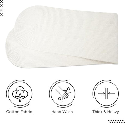 Encasa XO Dining Table Runner, Handmade Ribbed Cotton 12"x54" Off White | 100% - Image 5