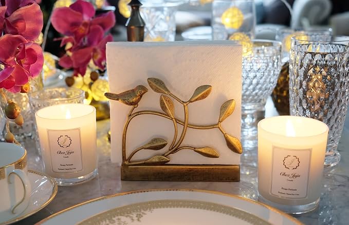 Golden Bird Vertical Napkin Holder | Elegant Sturdy Disposable Paper Hand Towel - Image 3
