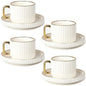 Ceramic Tea Cups Coffee Cup and Saucers Set of 4 by Jomop