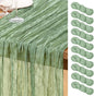 DeZerlor Sage Green Cheesecloth Table Runners 10 Pack Summer Boho Runners | by DeZerlor