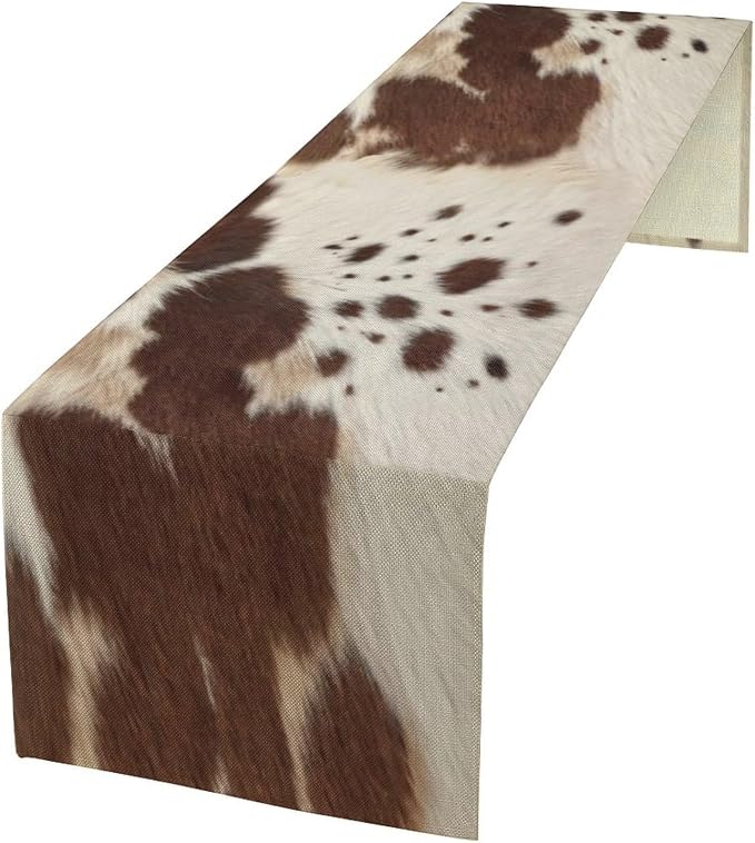 Cow Print Table Runner, 13x60 Inch by Yearn+Jear