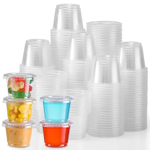 VITEVER Jello Shot Cups, Small Plastic Containers Lids, Airtight and Stackable by VITEVER