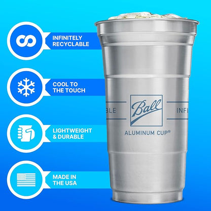Top Cup Aluminum Cups, 12 oz Reusable Party Cups, Cold-Holding, Recyclable - Image 2