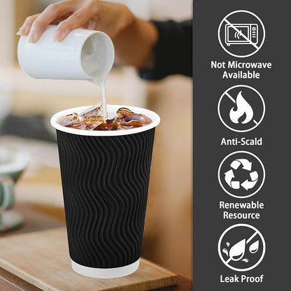 Lamosi 500 Pack Coffee Cups 16 oz, Disposable Paper Coffee Cups No Lids | - Image 3