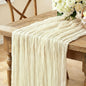 3Pcs Beige Table Runner, 10FT Rustic Cheesecloth Table Runner 35*120inch Boho by Miucat