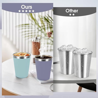 Stainless Steel Cups for Kids and Toddlers, 12oz Stackable Stainless Steel Kids - Image 6