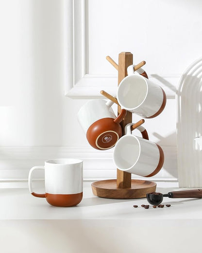 MALACASA Ceramic Coffee Mugs Set of 4, 11oz Coffee Cups, Modern Farmhouse Mugs - Image 8