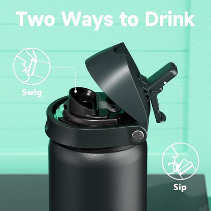 32 oz Insulated Water Bottle for Sports: Meoky Stainless Steel Water Bottle - Image 2