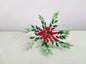 Red Green Gold Beaded Napkin Ring by HomebiaDesigns
