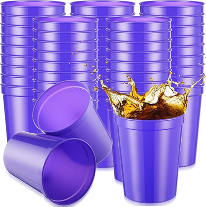 Yungyan 50 Pack 16 oz Stadium Cups Reusable Plastic Cups Blank Drink Stadium by Yungyan
