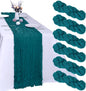 6 Pack Teal Cheesecloth Table Runner 35 x 120 Inch | Boho Gauze Fabric by RestfulGlow