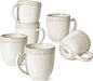 LE TAUCI Coffee Mugs 12 oz, Ceramic Mug Set, Embossment Cups by LETAUCI