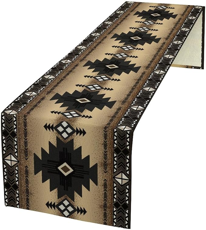 Aztec Southwest Table Runner, Ethnic Style Design Geometric Table Runners Table by SXXLDNG