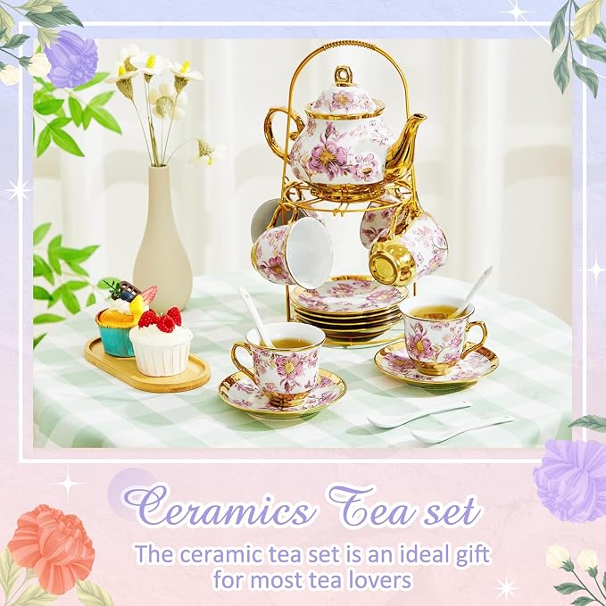 Zhehao 20 Pcs Porcelain Tea Set - Image 3