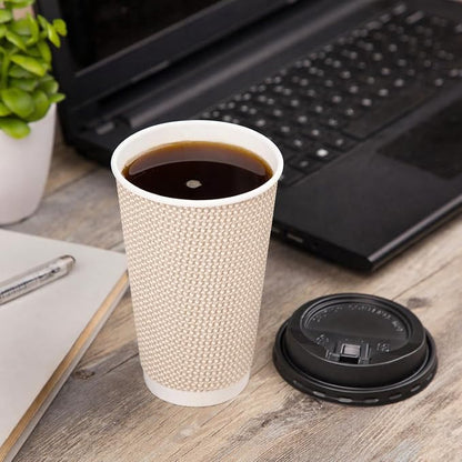 Promora 16 oz Natural Cream Disposable Coffee Cups - Image 8