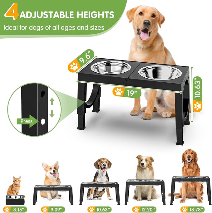 XIAZ Elevated Dog Bowls Large Breed Raised Dogs Bowl Stand Large/Medium Sized - Image 2