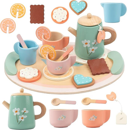 Tea Party Set for Little Girls Birthday Gift Pretend Play Food Princess Toy | by KDSFT