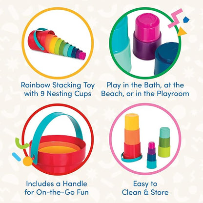 Battat Stacking Cups, Stack Up Cups Nesting Toy Set, 10 Pieces, Toddler | 9 - Image 4