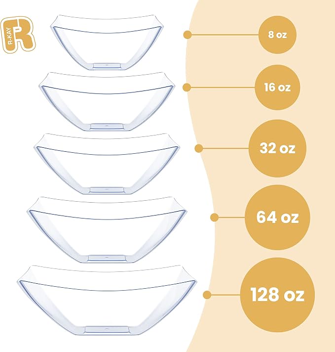 R-kay 6 Pack Square Plastic Serving Bowls - Image 6