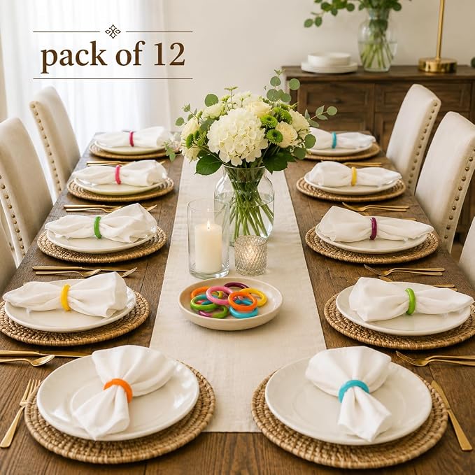Pastel Epoxy Resin Napkin Rings, rust-resistant, 2.25x2.25x0.5 in, farmhouse - Image 7