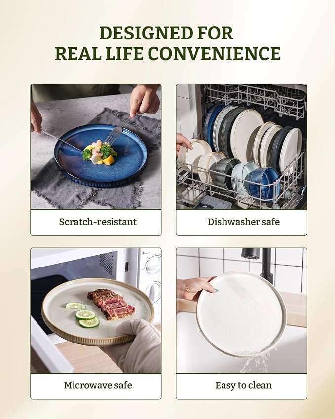 famiware Star Dinner Plates for 6, 10 inches Plate Set, Scratch Resistant - Image 8