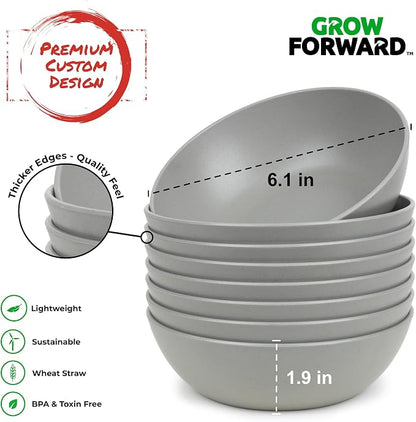 Grow Forward Premium Wheat Straw Bowls Set of 8 - Image 3