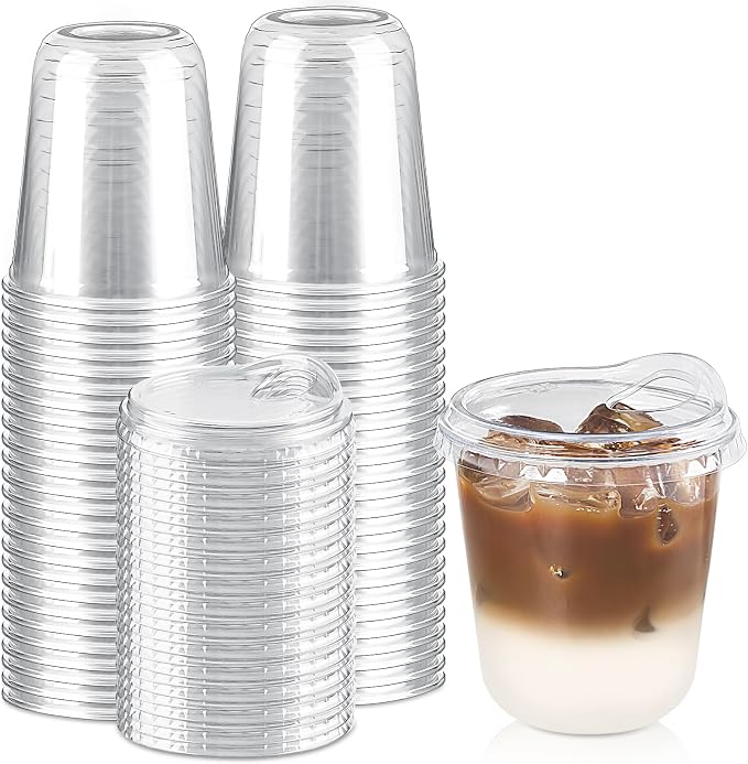 12 oz Round Bottom Clear Plastic Cups by Qeirudu