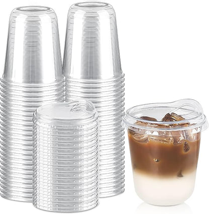 12 oz Round Bottom Clear Plastic Cups by Qeirudu