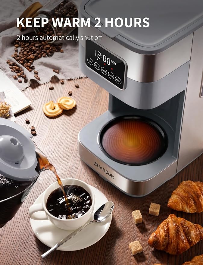 SHARDOR 10-Cup Programmable Coffee Maker, Regular & Strong Brew Drip Coffee - Image 5