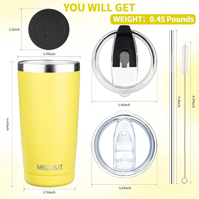 MEZMUT 20oz Insulated Tumbler Travel Coffee Mug - Image 3