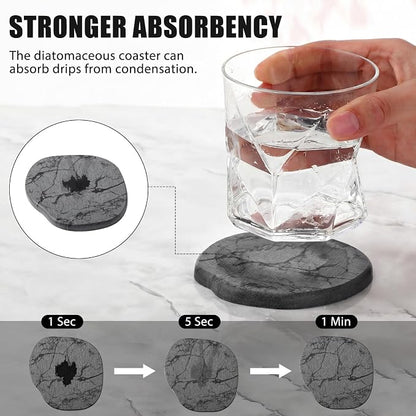 Diatomaceous Earth Coasters Set of 8，Cool Absorbent Quick-Dry Drink Coasters - Image 3